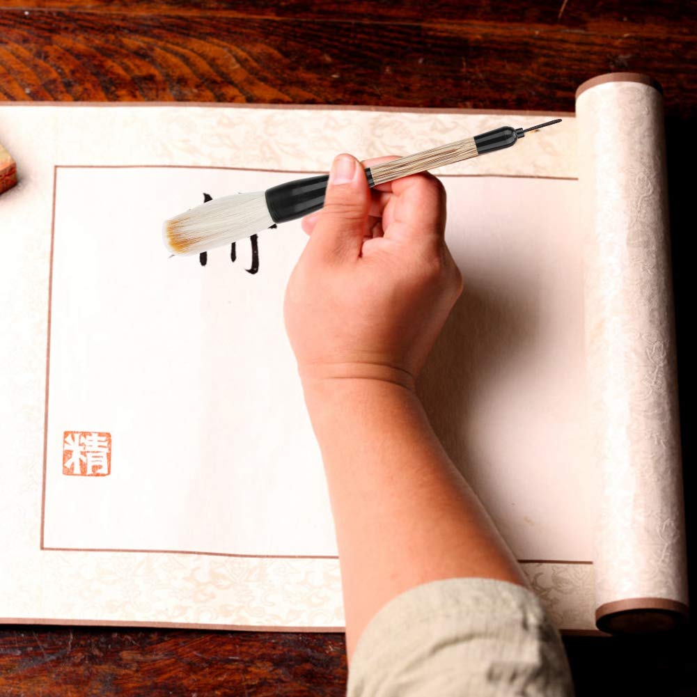 Pennello Tradizionale Cinese Per Calligrafia E Pittura, Punta In Pelo D'orso, Asta In Bambù, Setole Morbide Ed Elastiche
