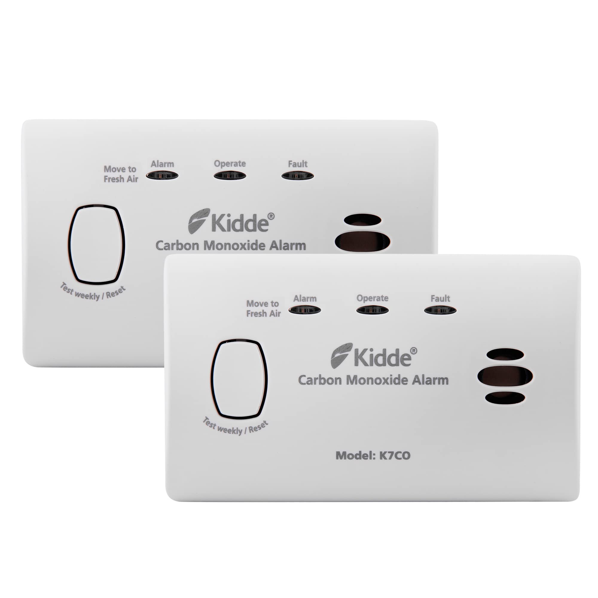 2 Pack Kidde 7CO Carbon Monoxide Alarm 10 Year Life - Certified for Caravans, Boats & Motorhomes