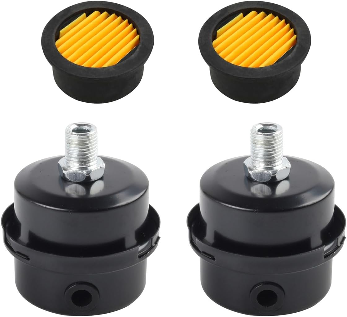 2Pcs Air Compressor Silencer Filter, Thread Metal Air Compressor Intake Filter Sound Muffler Silencer, Air Compressor Replacement Parts，Air Compressor Silencer Filter Elements (1/2)
