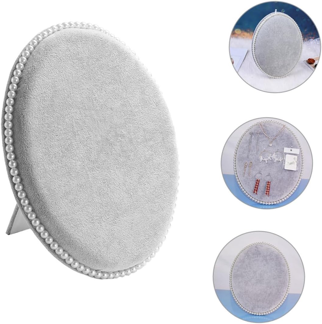 Toyvian Jewelry Organizer Earring Display Stand Large Oval Pearl Panel Wall-mounted Earring Storage Rack for Home Desktop Accessories