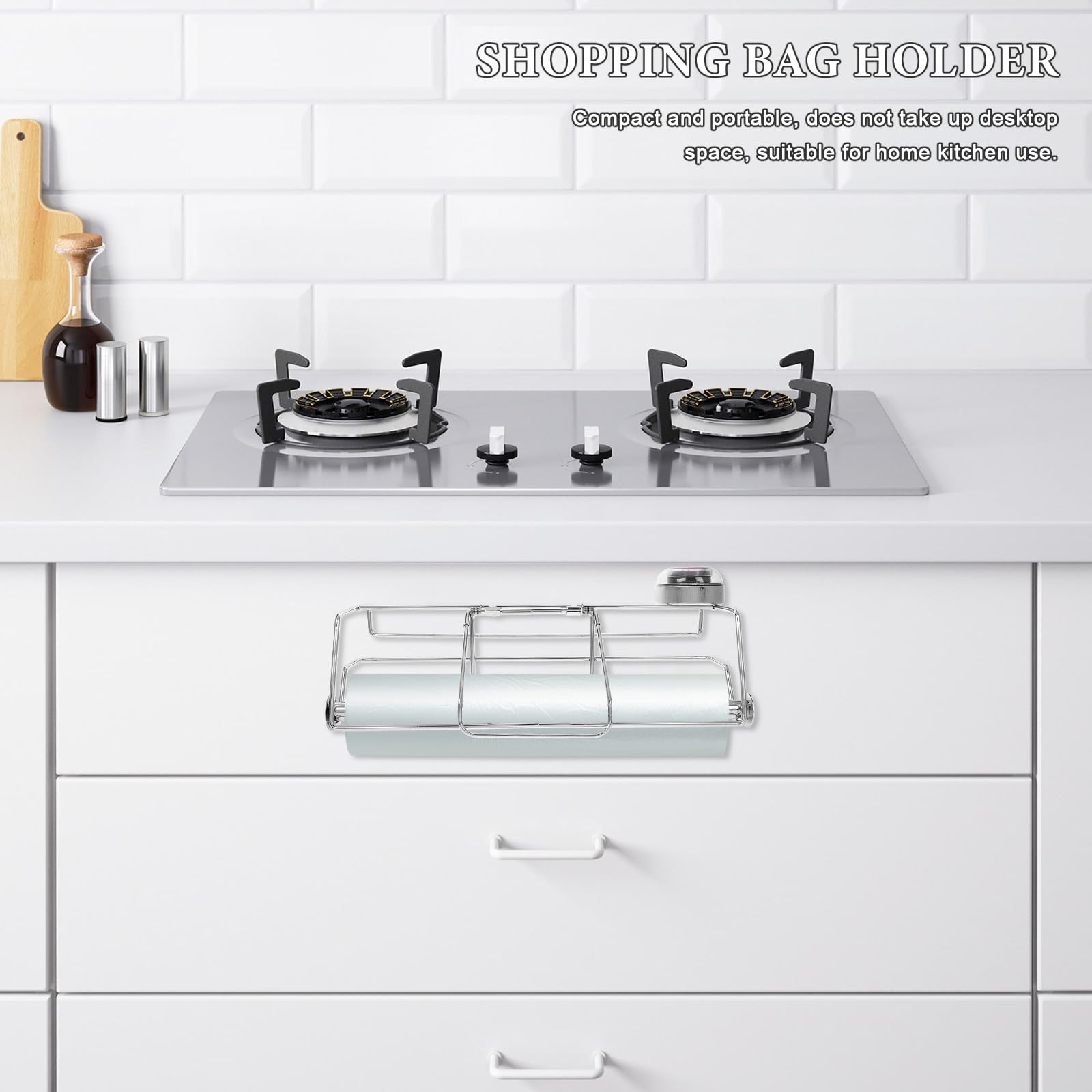 BESPORTBLE Dispensador con Basura de Inoxidable Bolsas de Acero Portátil Ahorra Espacio Diseño Colgante Reutilizable y Cocinas y Tiendas de Comestibles