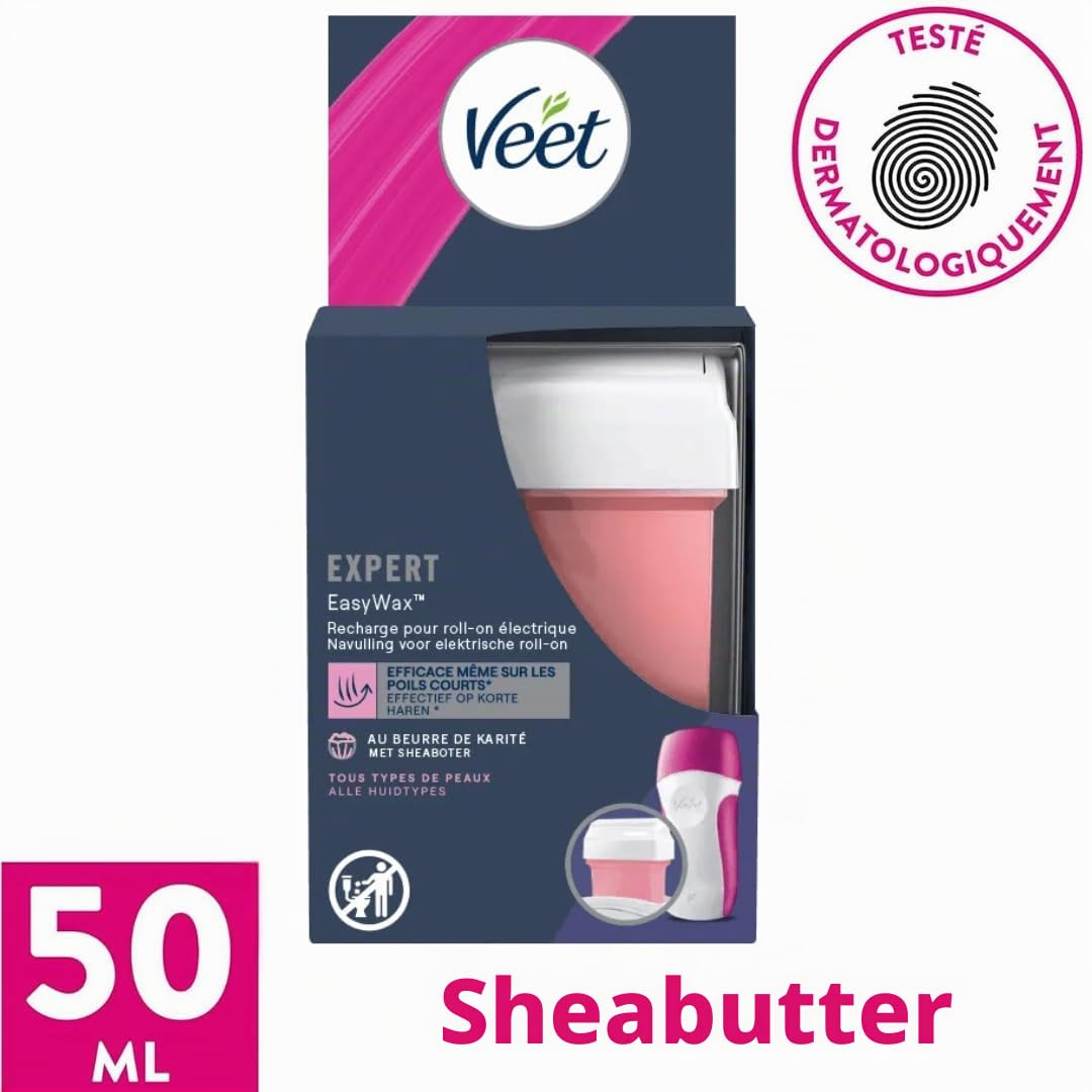 Veet Set mit 4 Nachfüllpackungen Wachs EasyWaxTM – Arme & Beine, Sheabutter, 50 ml