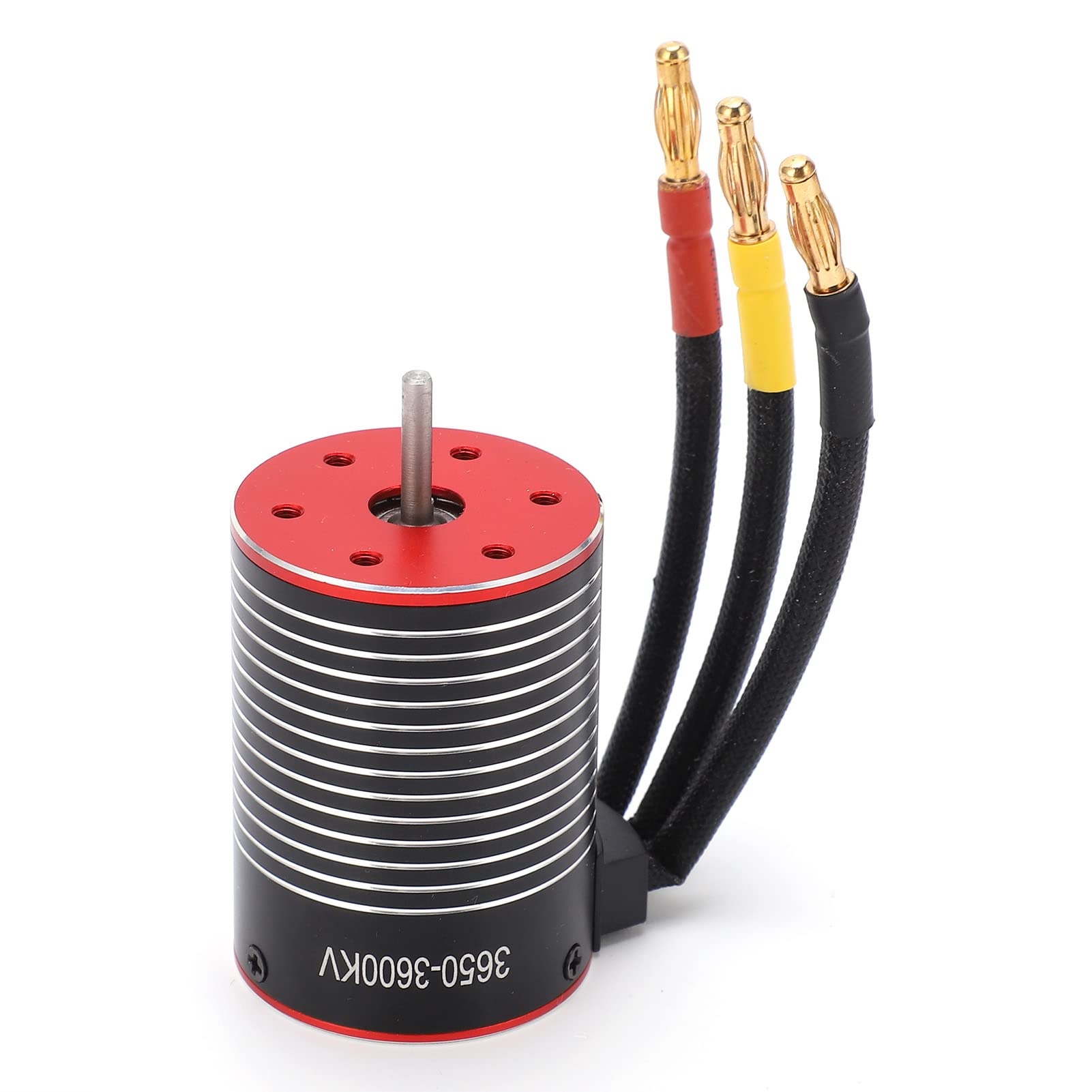 Motor sin escobillas impermeable de 3600KV de alta eficiencia para coches RC aleación de aluminio negro y rojo