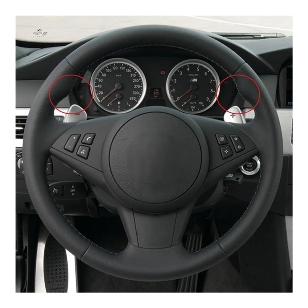 Funda Volante Coche Universal Funda para Volante de Coche de Gamuza Negra Cosida a Mano y Suave para E60 E63 E64 para Cabrio M6 2005 2006 2007 2008 2009 2010