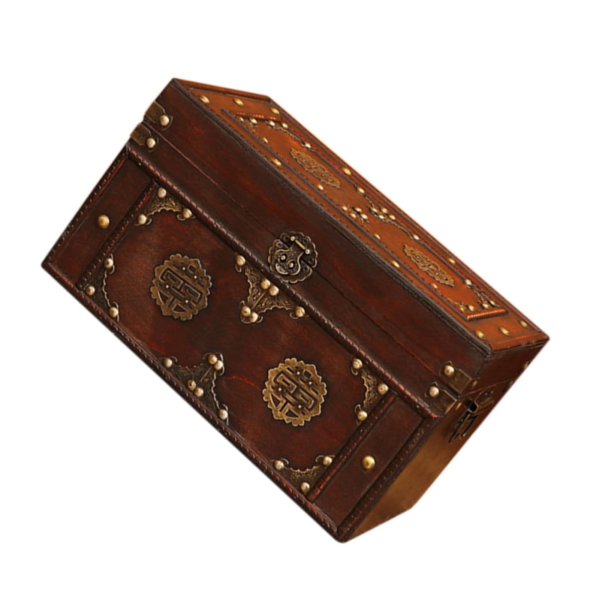 IMIKEYA Vintage Aufbewahrungsbox Braun mit Dekorativem Design und Praktischem Stauraum für Zuhause und Bastelbedarf im Rustikalen Stil