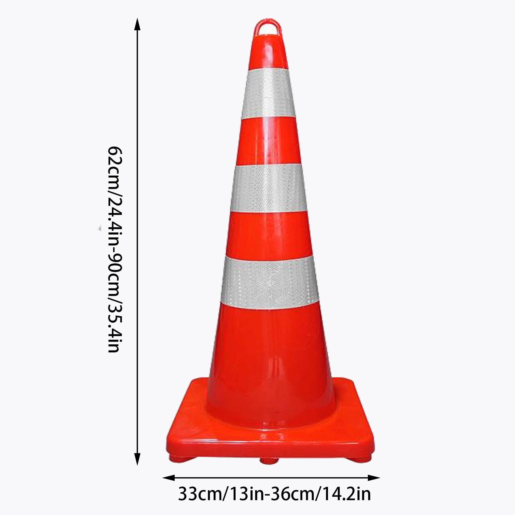 Cônes de Sécurité Multi-Usages Pliables,Cônes de Signalisation Orange avec Collerette Réfléchissante et Poignée pour La Formation À La Conduite sur Parking(Color:4pcs)