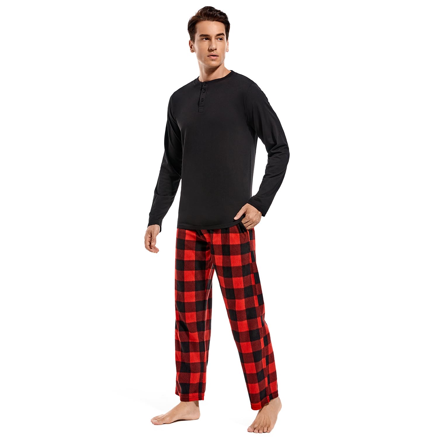 DG Hill Pajama Pants Men - Flannel Pajama Pants Fleece PJS Sets Cotton Top - Mens Pajama Set PJ Sleep Pant Loungewear Sets