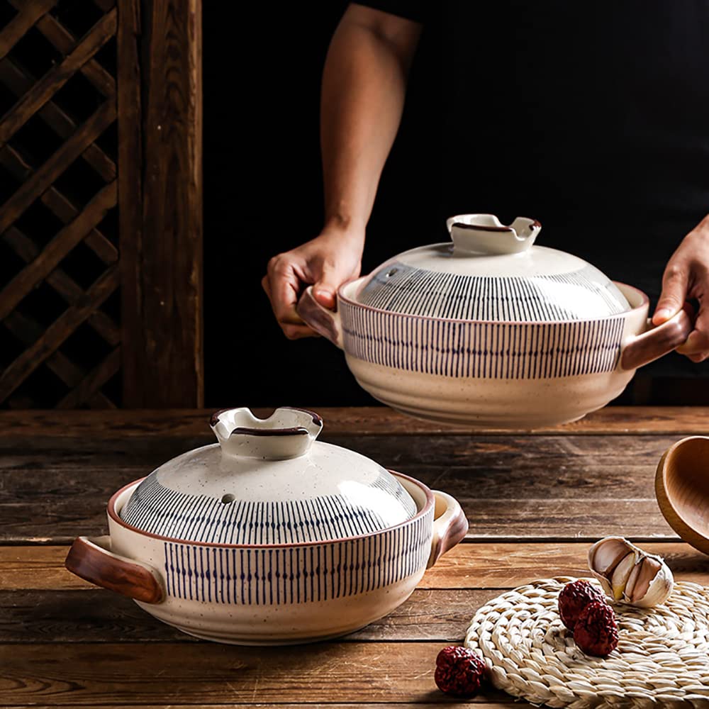 Soup Bowl,Ceramic Soup Serving Pot,Ceramic Casserole Clay Pot For Cooking, Stovetop Ceramic Cookware, Casserole/Clay Pot/Earthen Pot(2.5L)