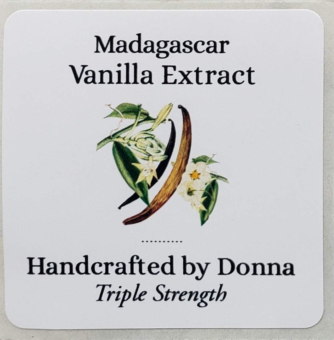 PERSONALIZED Vanilla Extract Labels (Botanical), 2" x 2" Square - 18 PER PKG (18, 2" SQUARE)
