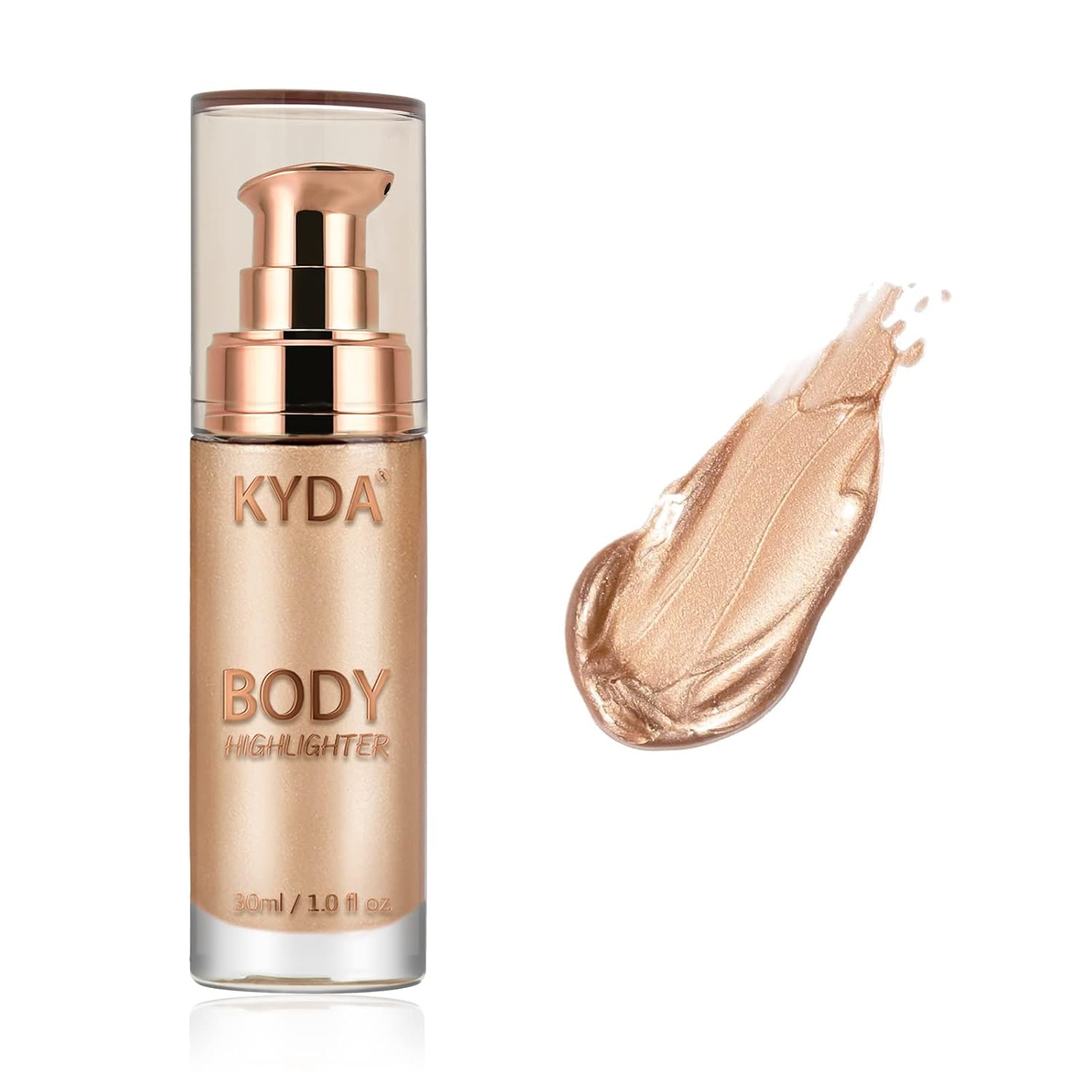 KYDA Body Luminizer, Waterproof Moisturizing and Glow For Face & Body, Radiance All In One Makeup, Face Body Glow Illuminator, Body Highlighter 1fl.oz.-101 Rose Gold