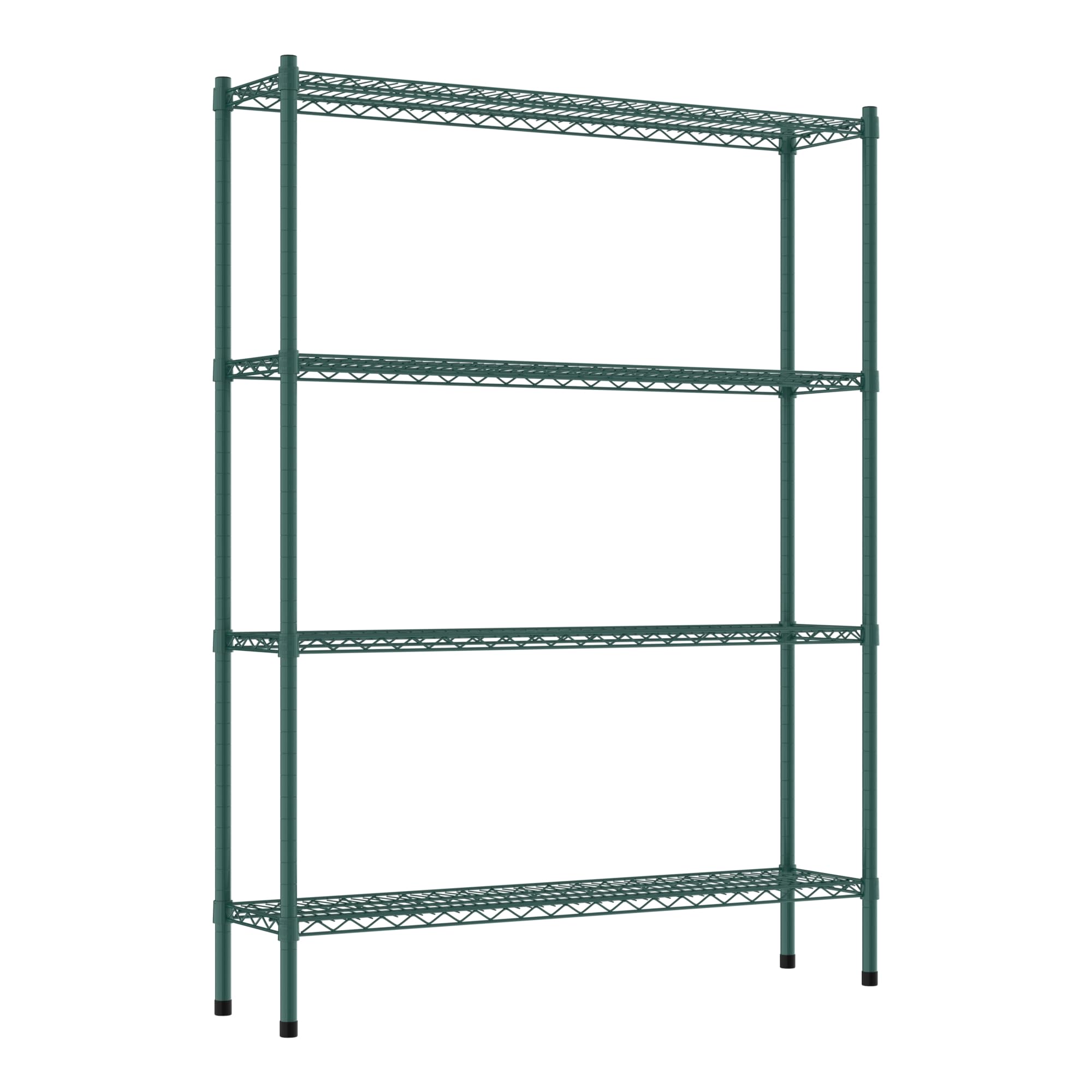 QUIET BOOK Commercial NSF Listed Green Epoxy Stationary Wire Shelving Kit 12