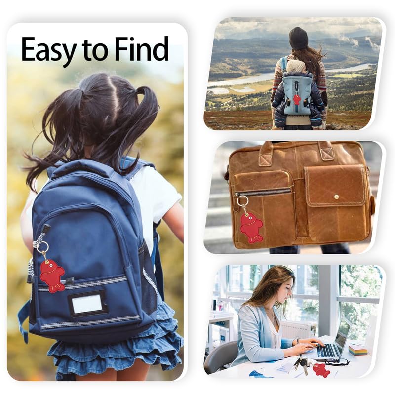 Image of Leather Keychain Case Holder Compatible with Apple AirTag, GPS Airtag Keychain Finder Tracker with Key Ring, Anti-Scratch Protective Air Tag Cover | Leather