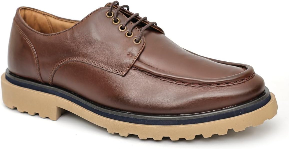 Sapato Casual Masculino Mr Light Derby Oxford Tratorado Couro de Luxo