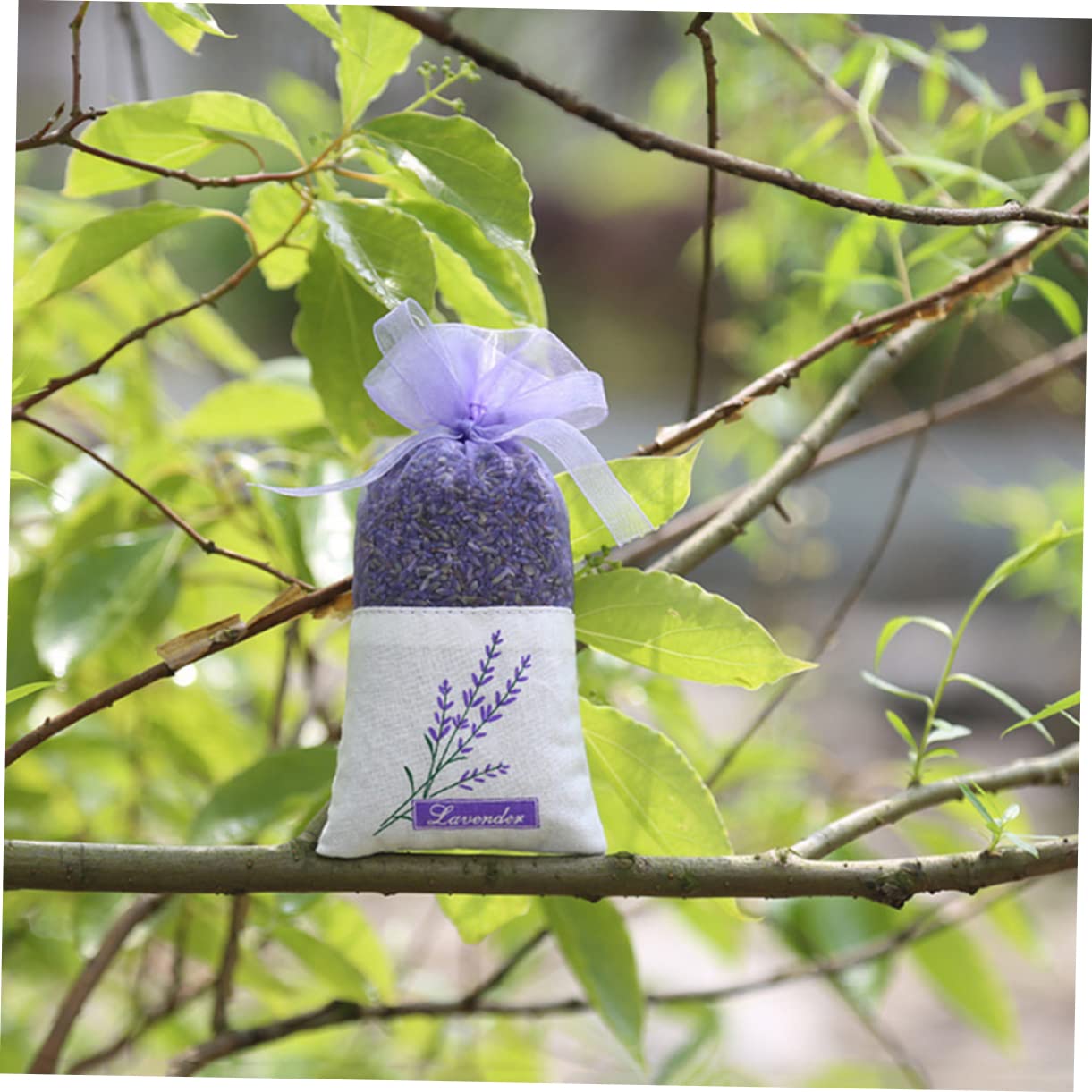 DECHOUS 120stücke Leere Duftbeutel Mit Lavendel-Druck Tragbare Kordelzug-säckchen Helllila Für Kräuter Und Duftstoffe Für Schränke Und