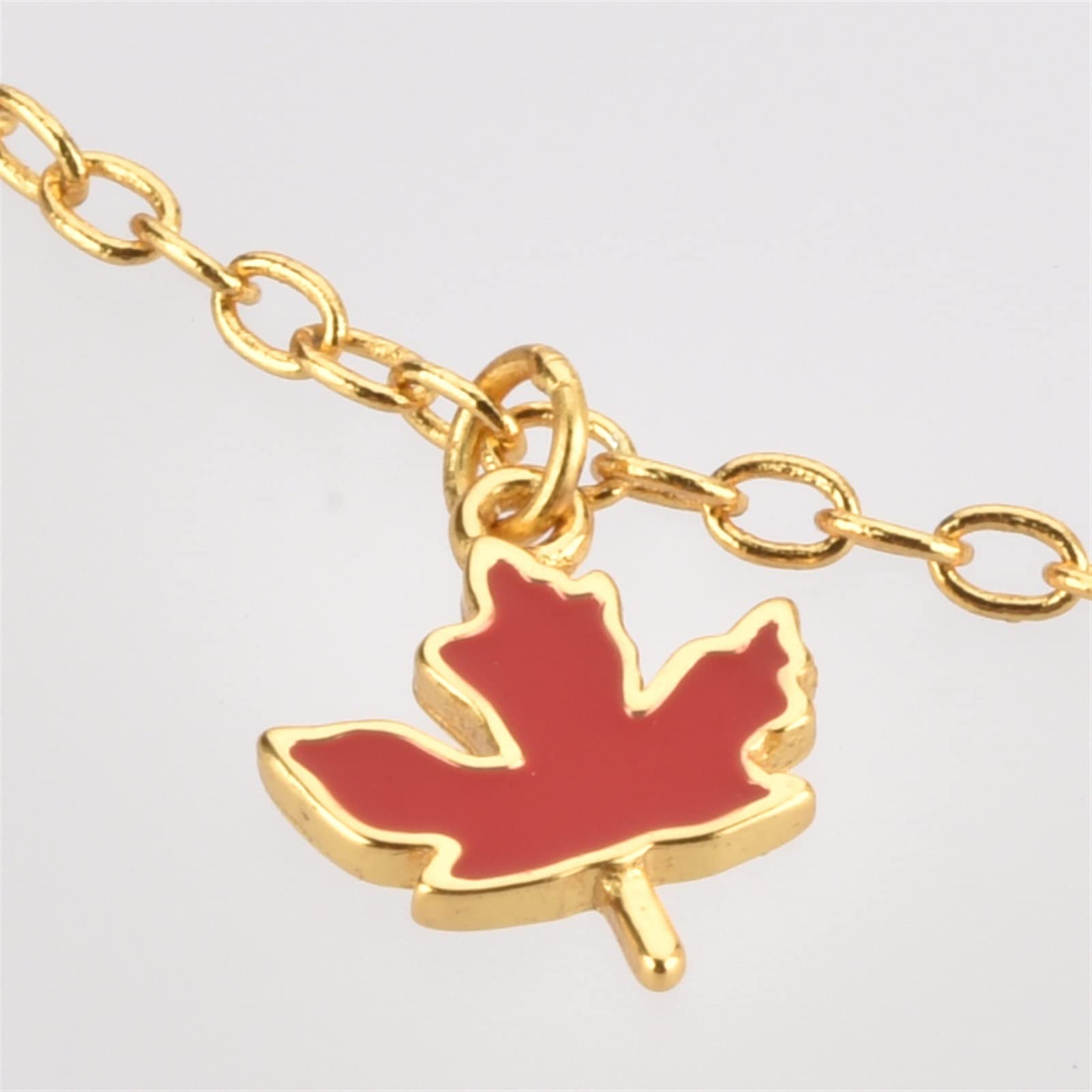 Collana da Donna 925 Sterling Silver Golden Acero Foglia a Pendente Collana Collana Collana Lunga Catena Rossa Smalto Signore Gioielli squisiti per Collezione Regali Decorazioni Costume