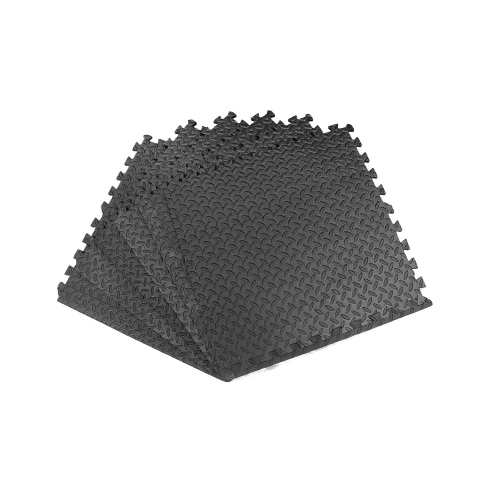 4 Stücke 60x60 cm Eva Schaum Übung Gym Bodenbelag Spielmatte Zimmer Spiel Bodenkissen Indoor Reise Schwarz Puzzle Matte für Fitnessgeräte
