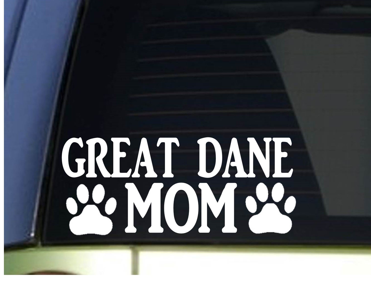 EZ-STIK Great Dane Mom stickerH339 8.5 inch Wide Vinyl German Mastiff Harlequin