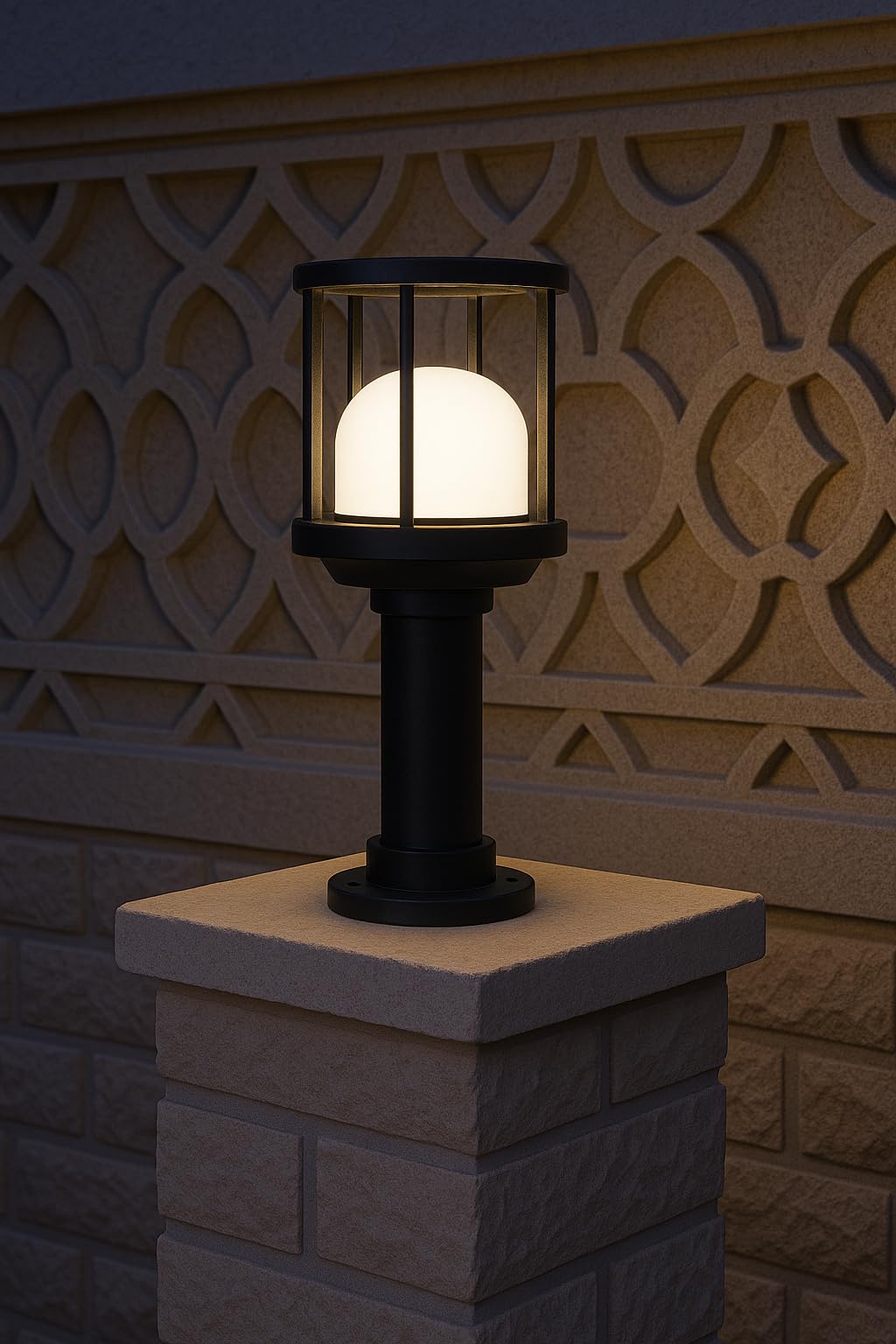 TRIPPING 12W LED Outdoor Bollard and gate lamp Features a Stylish Black Metal cage Design, Waterproof Build, and Soft Light, Perfect for Garden, Driveway, Entrance, and Home Exterior décor.-image-19