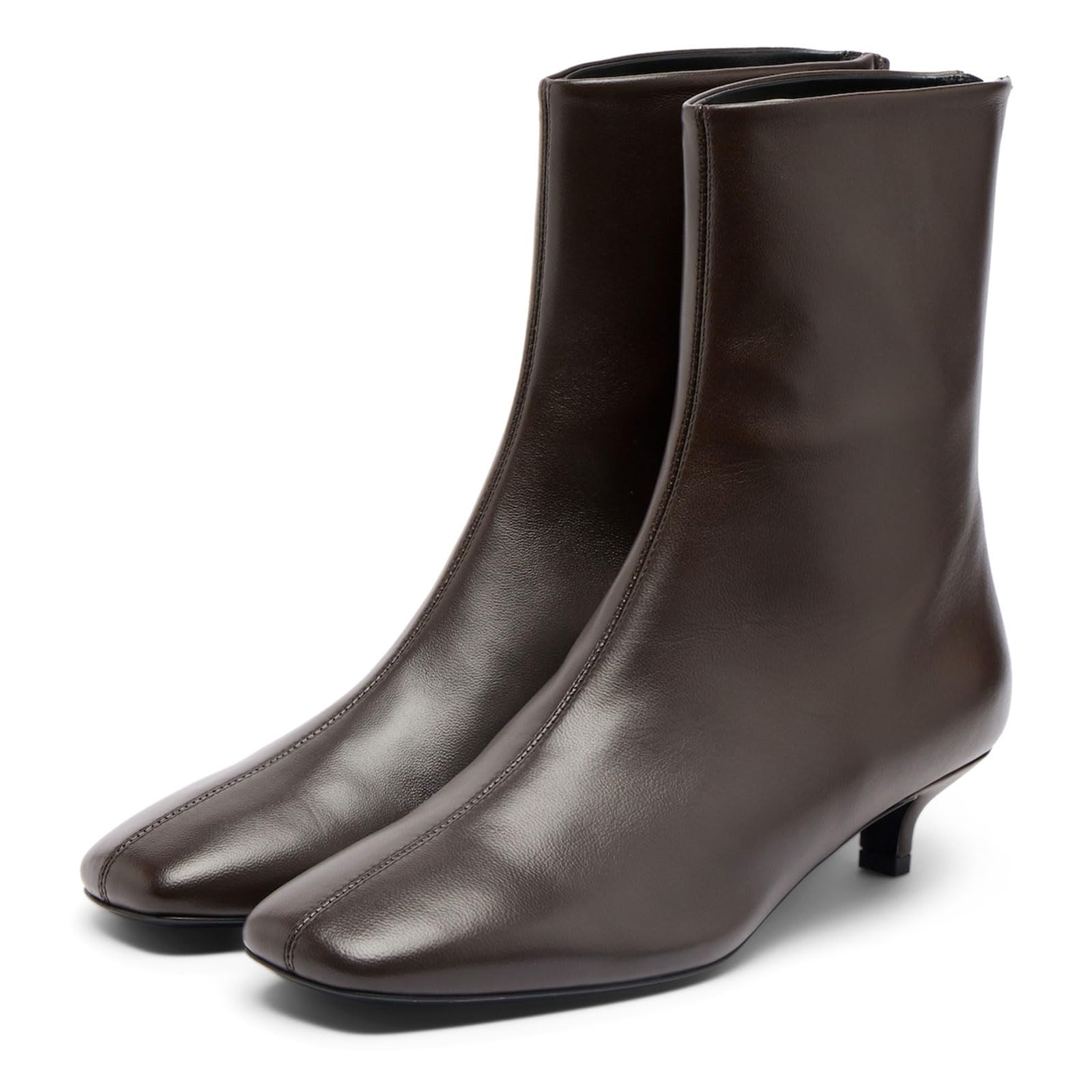 Womens Low Kitten Heel Ankle Boots Fashion Square Toe Back Zipper Fall Winter Comfortable Dress Work Office Low