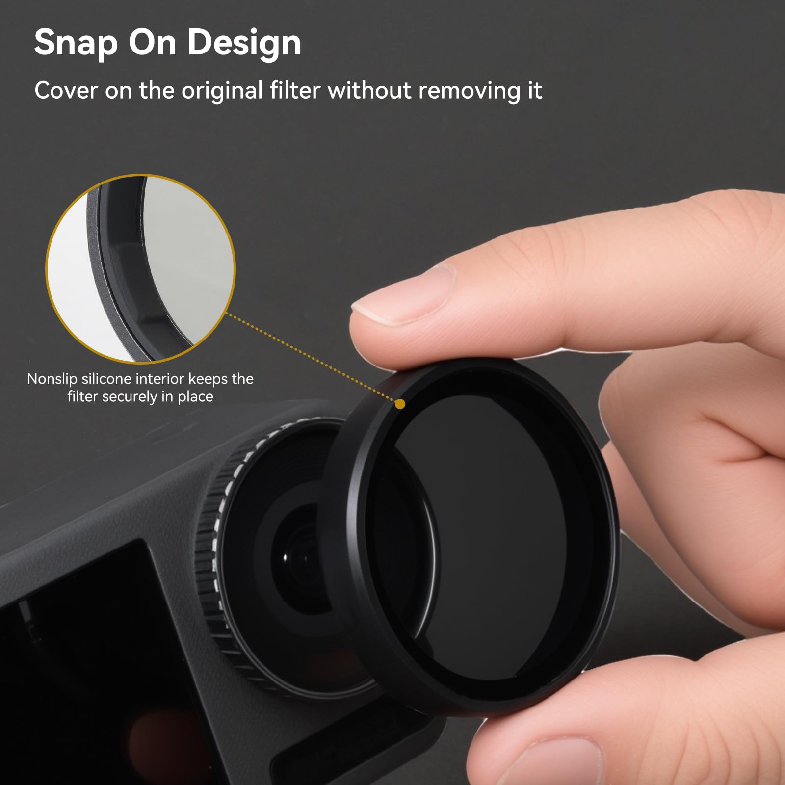 UTEBIT Kit de Filtres Compatible avec DJI Osmo Action 5 Pro/4/3, Lot de 4 ND8 ND16 ND32 CPL Filtres Polarisants à Densité Neutre Accessoire Caméra Action, Verre Optique HD Multicouche