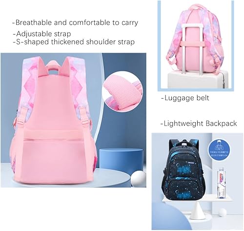 Miniatura 6 de MITOWERMI Boys Backpacks for Primary Junior School Kids Backpack with Lunch Box Galaxy Space Bookbags for Boys Girls