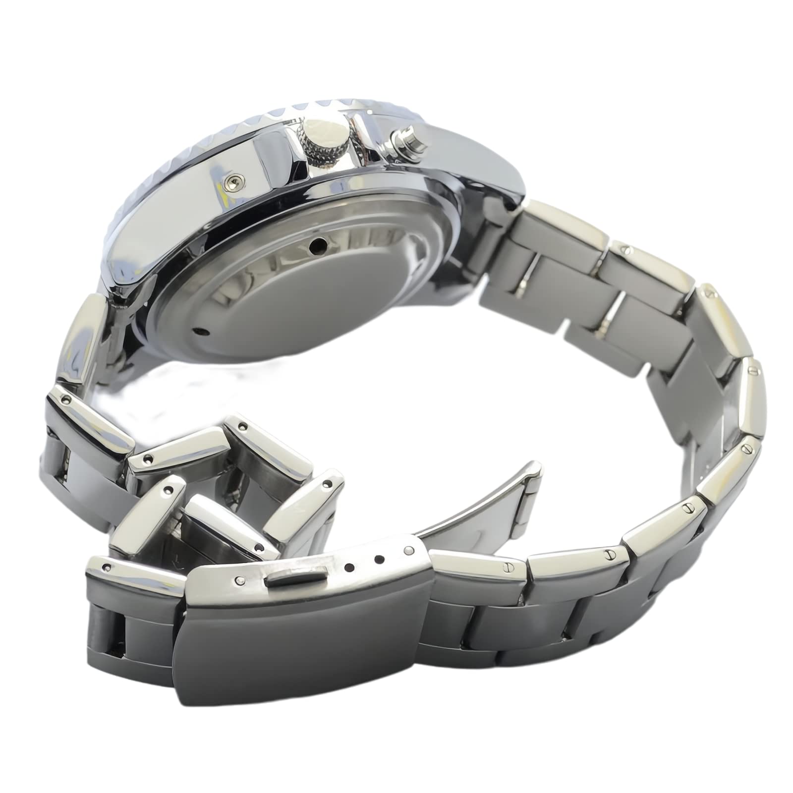 Orologio Parlante Italiano per Anziani Non Vedenti Ipovedenti Audio annuncio della data dell'ora Con Sveglia Cassa Rotonda Con Cinturino Metallo XM-IT-220409
