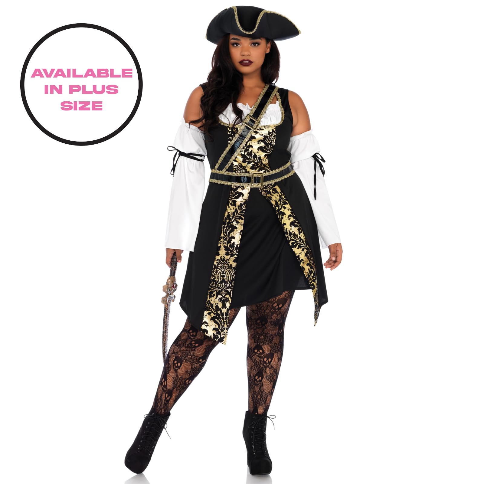 Leg Avenue Déguisement Grande Taille Black Sea Buccaneer, Taille 1X-2X