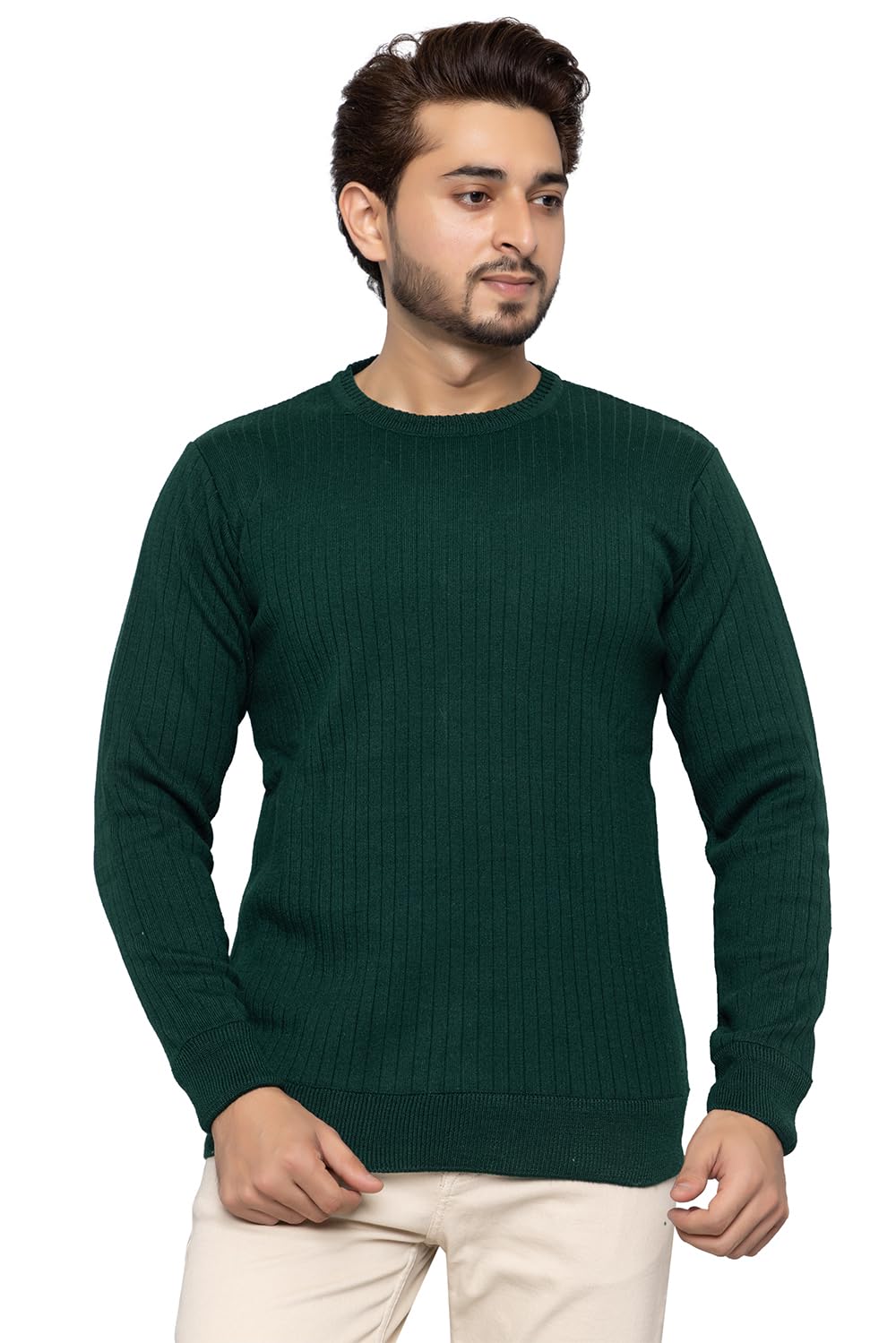 Wear lussoRound Neck Full Sleeve Woolen Pullover Winter Sweater for Men