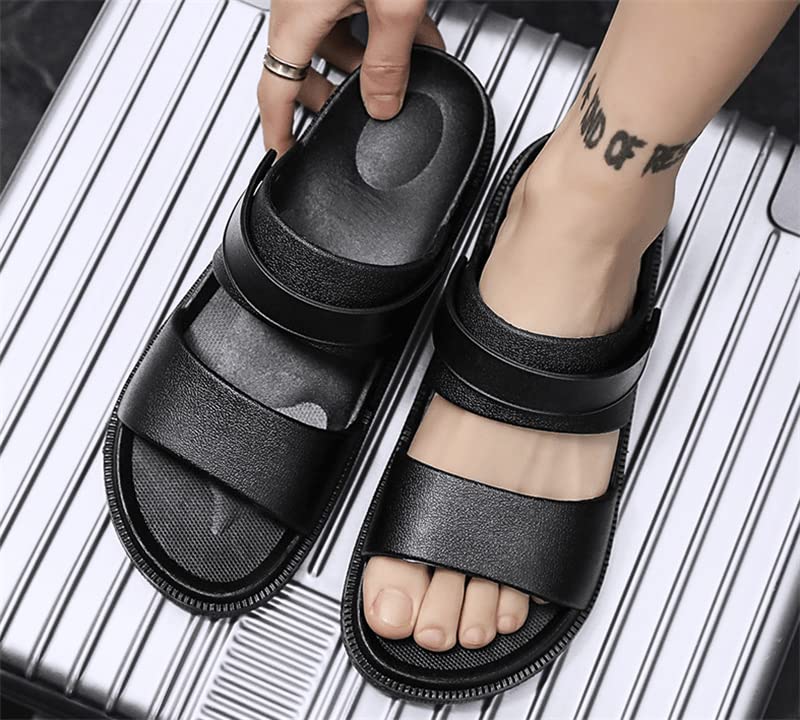 CHUUMEE Mens Sandals Leather Slide Sandals Open Toe Back Strap Comfortable Summer Casual Beach Shoes2