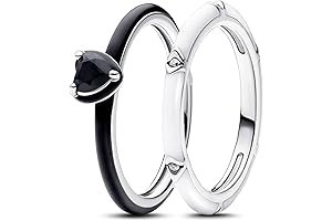 UneDouce Black Chakra Heart Rings