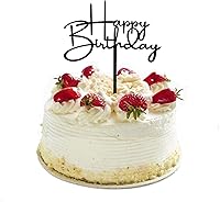 Vista 9 de Decoración de pastel de feliz cumpleaños DIY acrílico negro