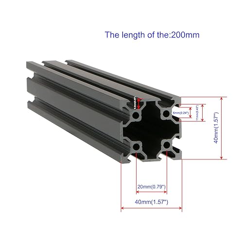 Miniatura 2 de Perfil de extrusión de aluminio negro 4040 Estándar europeo Riel lineal 4040 Perfil de aluminio Máquina de marco de perfil DIY Impresora 3D Banco de