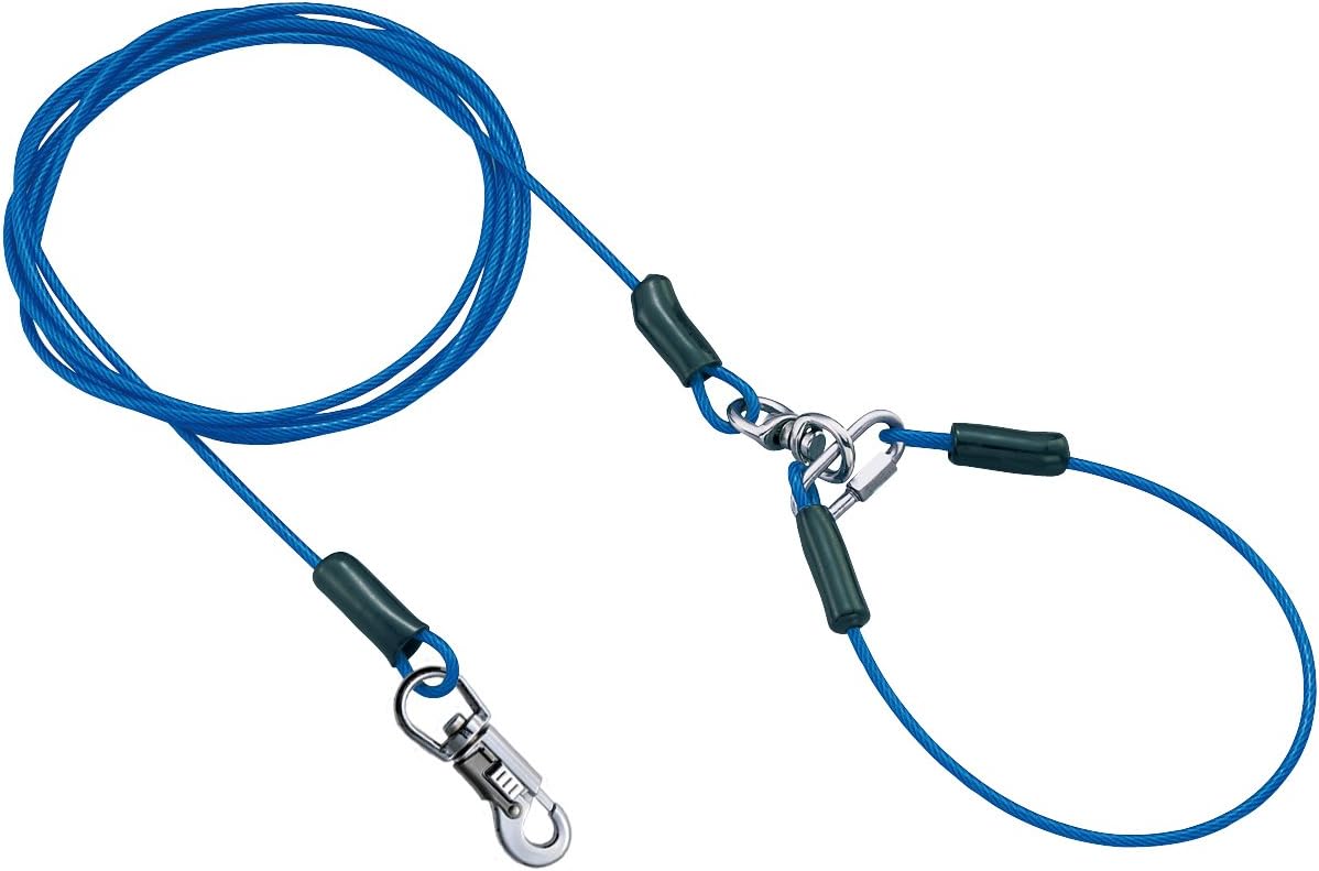 Petio Tough Gear Long Wire Chain Plus, Blue, for Medium Dogs, 3.5mm