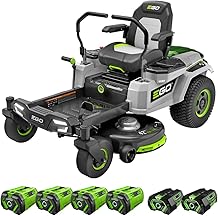 EGO ZT4204L 56-Volt 42-Inch Z6 Zero Turn Riding Mower with Peak Power Technology, 4 10.0Ah Battery, 1600W Charger Included Plus Extra 2 BA2800T 5.0Ah Battery
