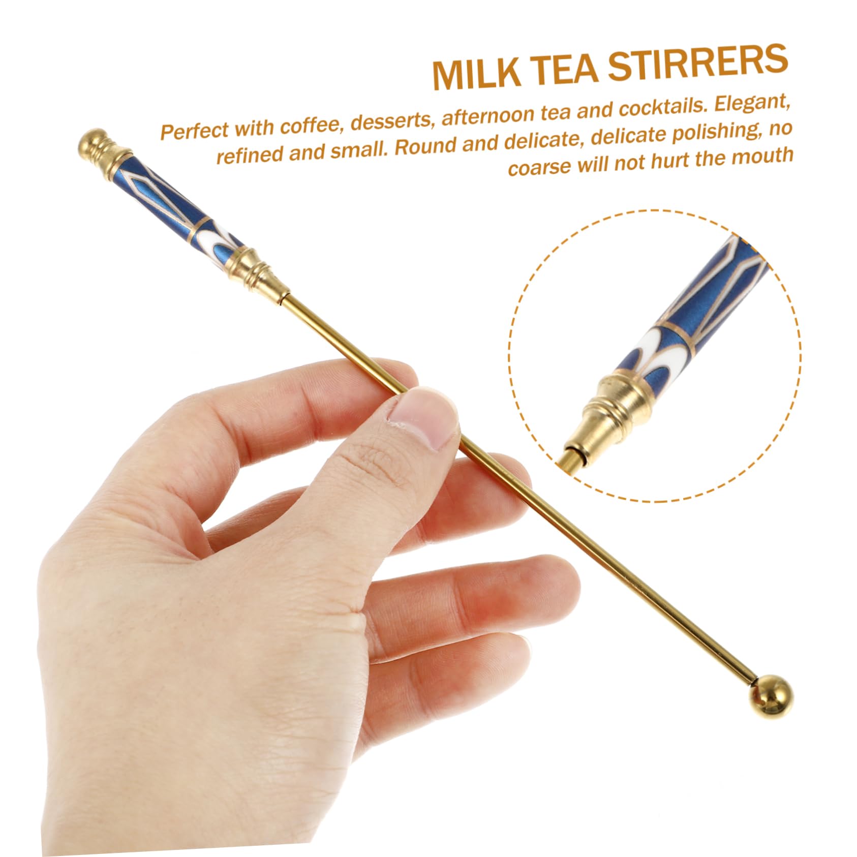 Alipis Stainless Steel Cocktail Stirring Sticks Beverage Rods for Mixing Drinks for Iced Tea and Sundaes Easy to Clean Stylish Design for Bars and Home Use