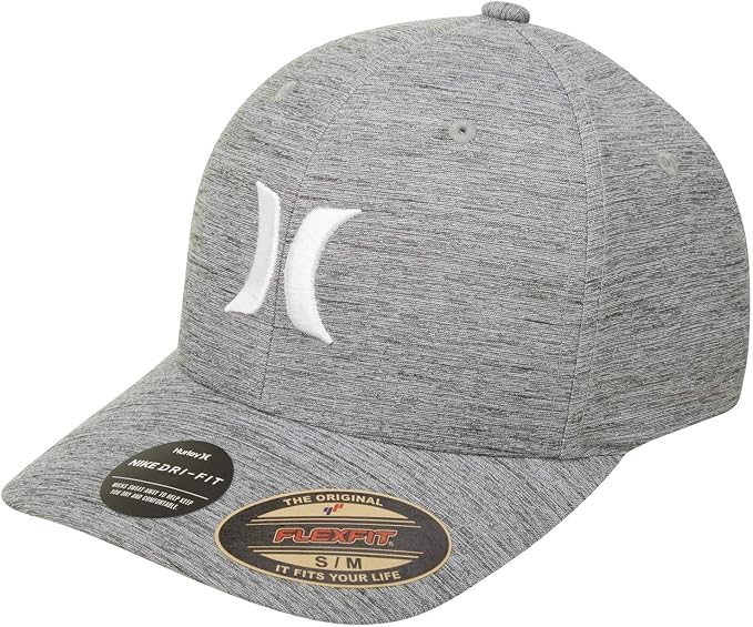 Hurley Mens Baseball Cap, H2O-Dri Stretch Fitted Hat with Curved Bill