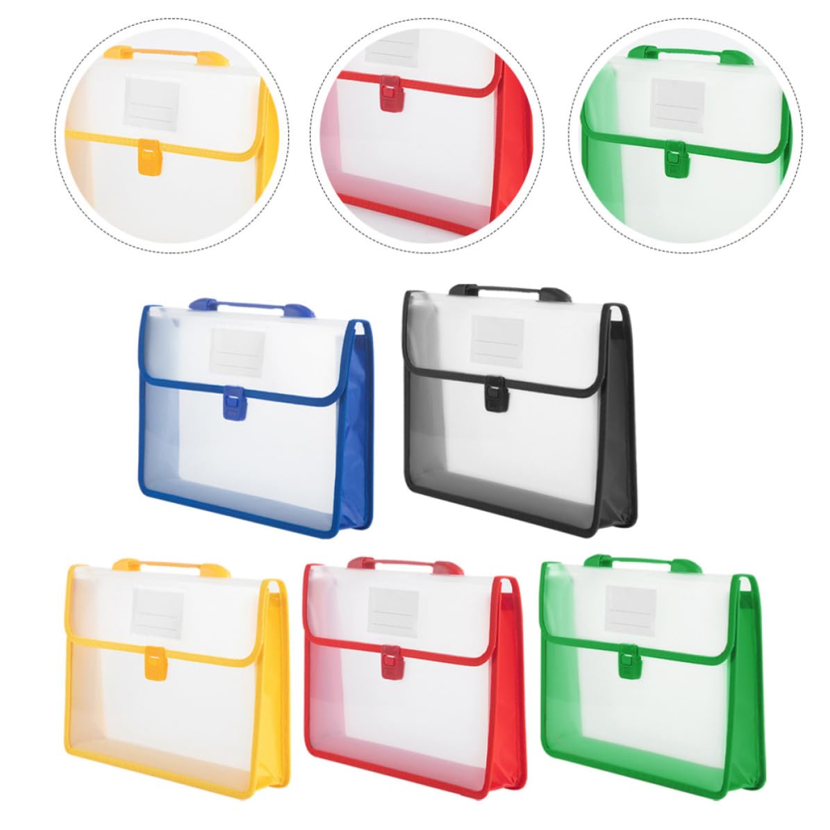Happyyami Borsa Porta Documenti A4 5 Pezzi in Pp Grande Capacità, Resistente e Pratica Design Verticale, per Ufficio e Studenti, Facile da Trasportare