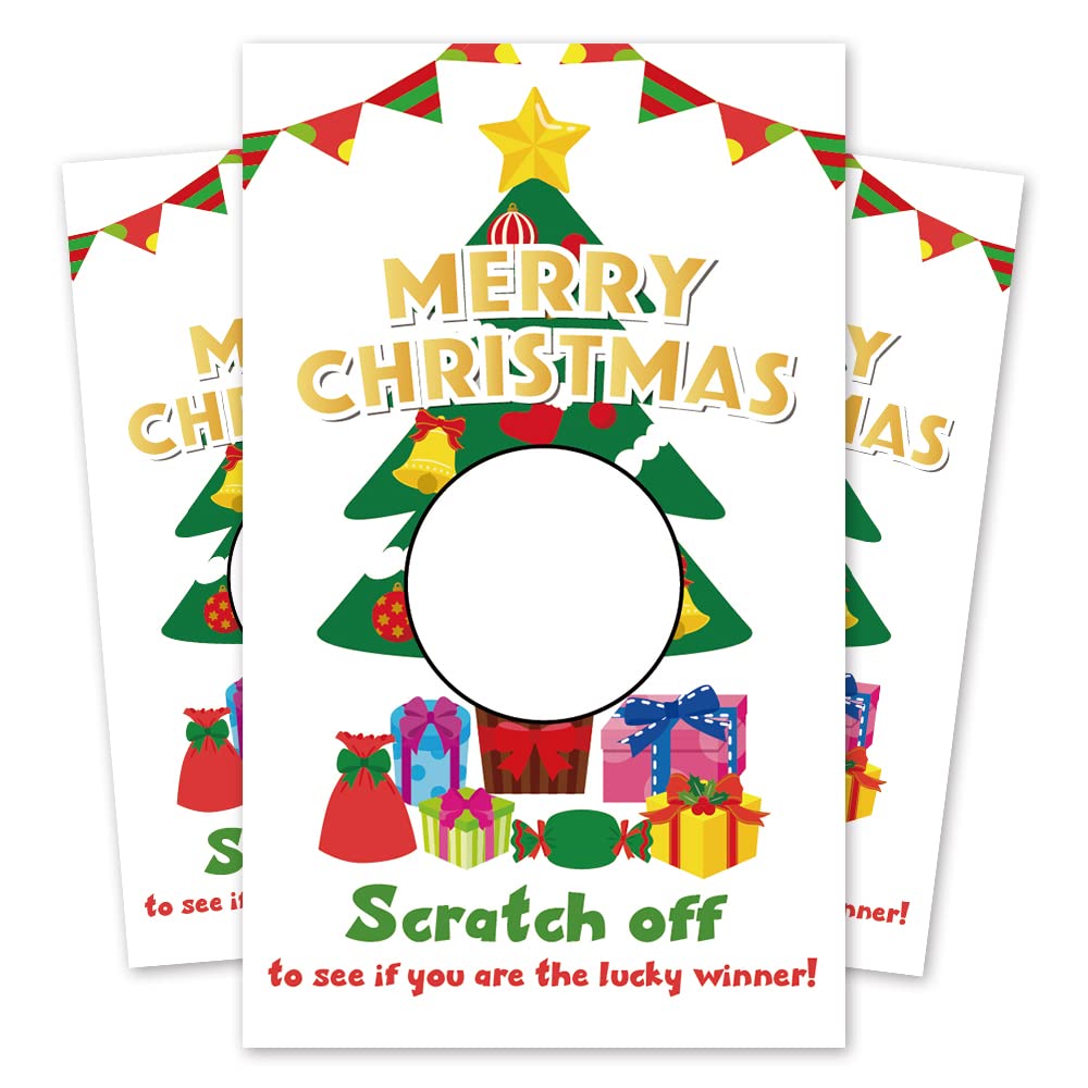 Christmas Scratch Off Game Cards - 50 Pack Party Games For Adults - Holiday Raffle Tickets - View #3