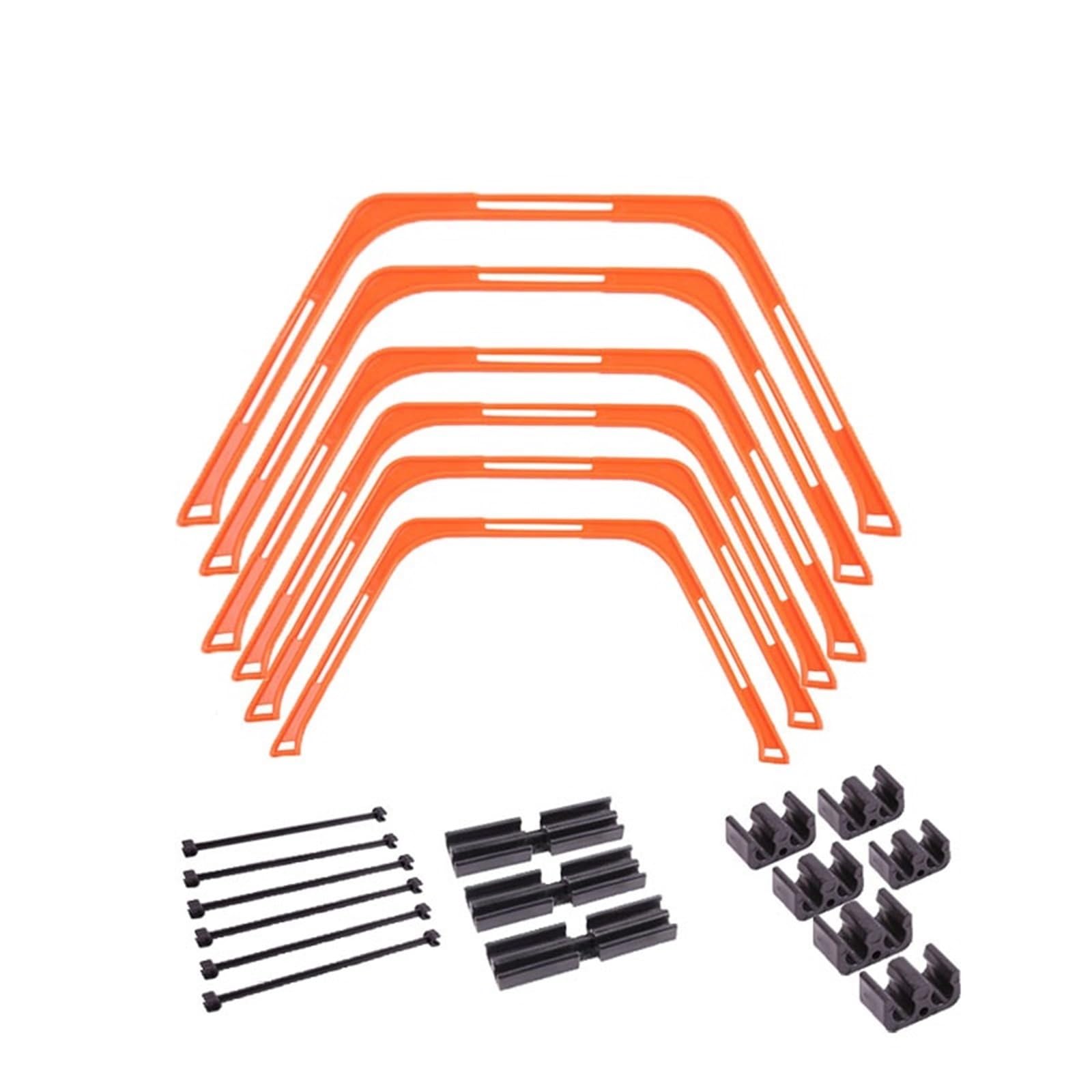Giochi di Lancio per Bambini 6 Pezzi Anelli di Allenamento Agilità Anello da Calcio Attrezzatura Piegato Esagono Calcio Footwork Scala Esercizio(D-6Pcs Orange)