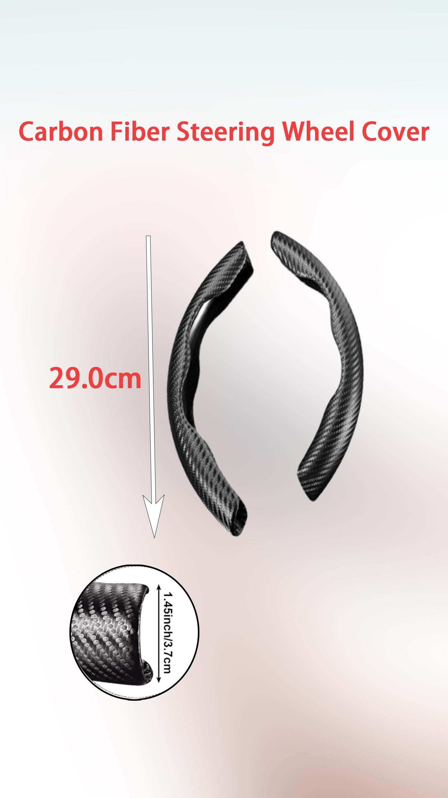 Sweet seven Carbon Fiber Steering Wheel Cover - Non-Slip Universal Fit for Men and Women - Enhance Safety and Style - Black Car Wheel Protector Accessory