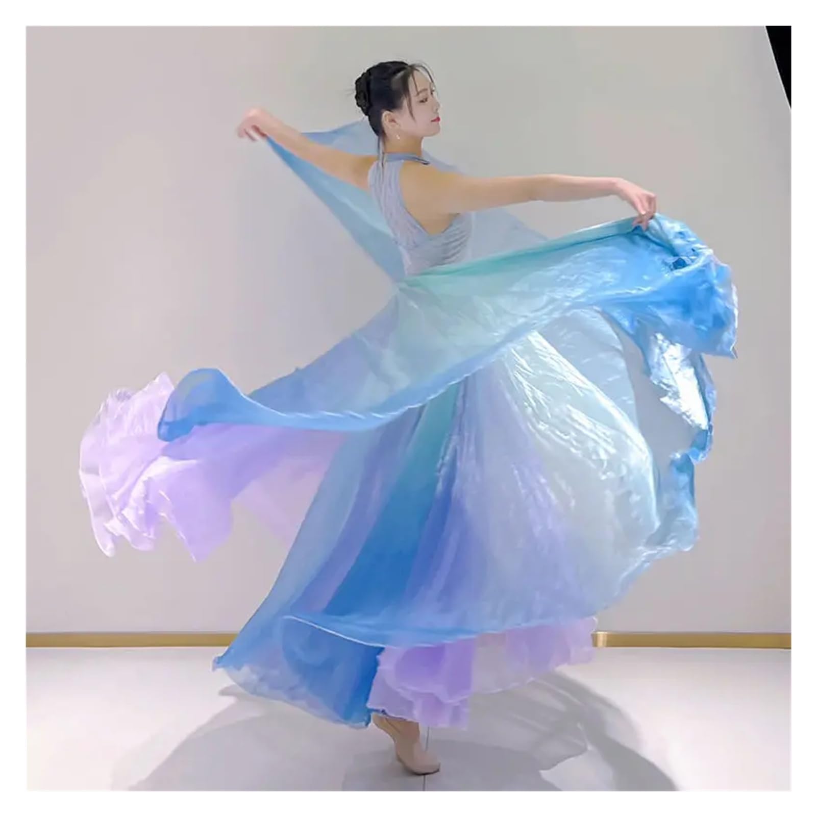 Faldas de Ballet for Mujer, Vestido Gasa, Falda Tul, práctica Danza del Vientre 360 ​​Grados (Solo Media Falda)(M 46kg to 52.5kg)
