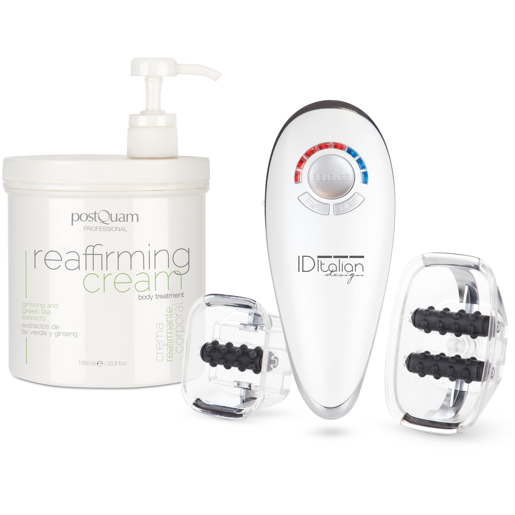 PostQuam Professional  Packung Moulding-Creme 1000 ml +  Sculptor-Massagegert  L-Carnitin, Efeu, Stechpalme und Fucus + EMS,  Saugkraft und Rollen  Strafft, formt und tonisiert : Amazon.de: Kosmetik