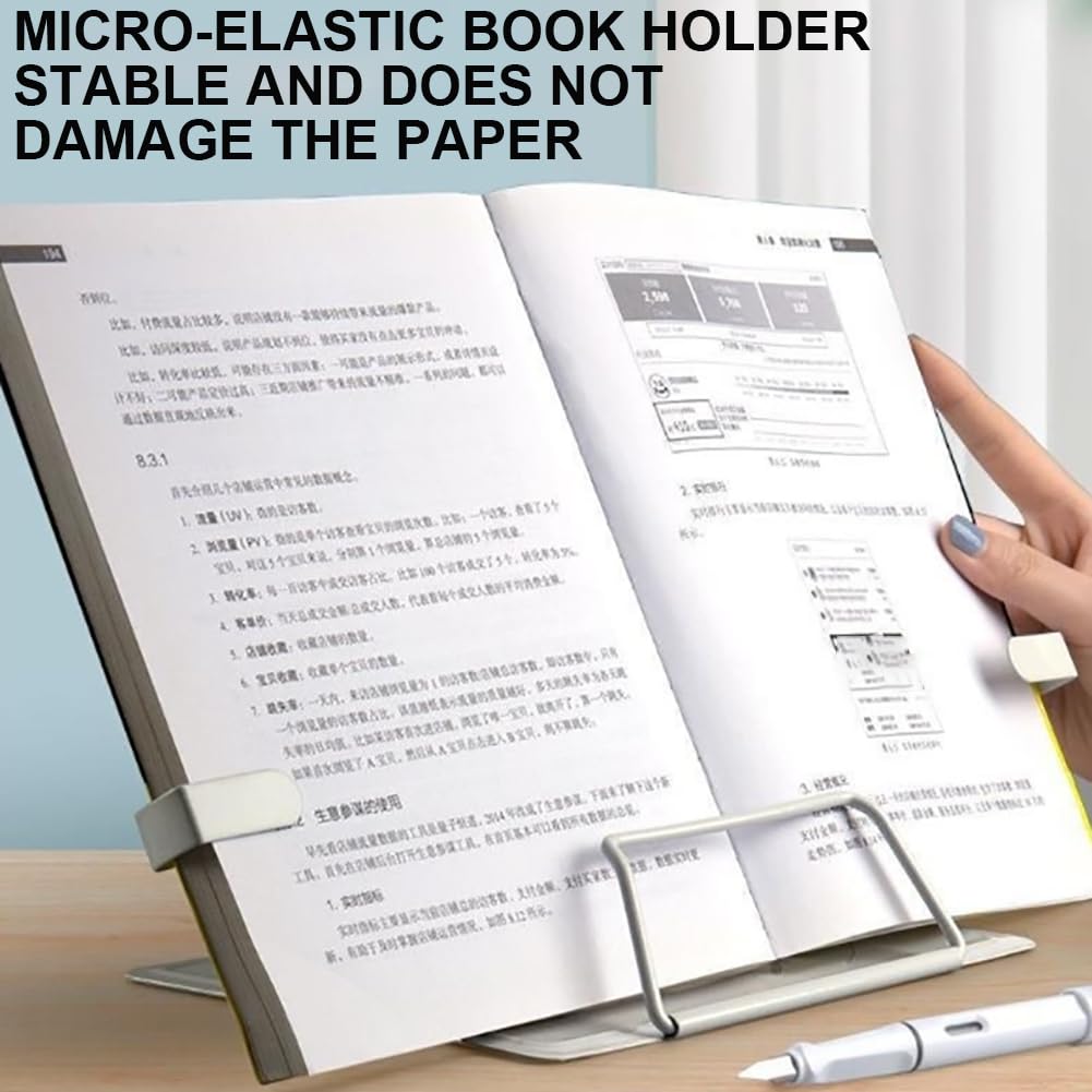 Atril de partituras portátil profesional de escritorio, atril de partituras plegable de metal, atril de partituras de altura ajustable de 6 posiciones, compatible con documentos y libros, gris (g