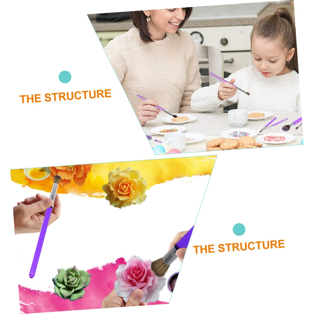 TOPBATHY 40 Pièces étui à stylo gravure fondant pinceau alimentaire mini-gâteaux scribe pinceaux à pâtisserie accessoires de décoration de pâtisserie des biscuits outil multifonction Ménage