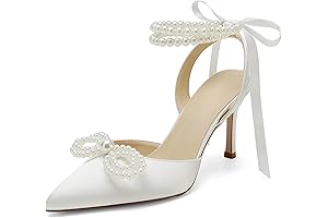 Women's Pearl Heels with Bow: Regal Footwear for Special Occasions