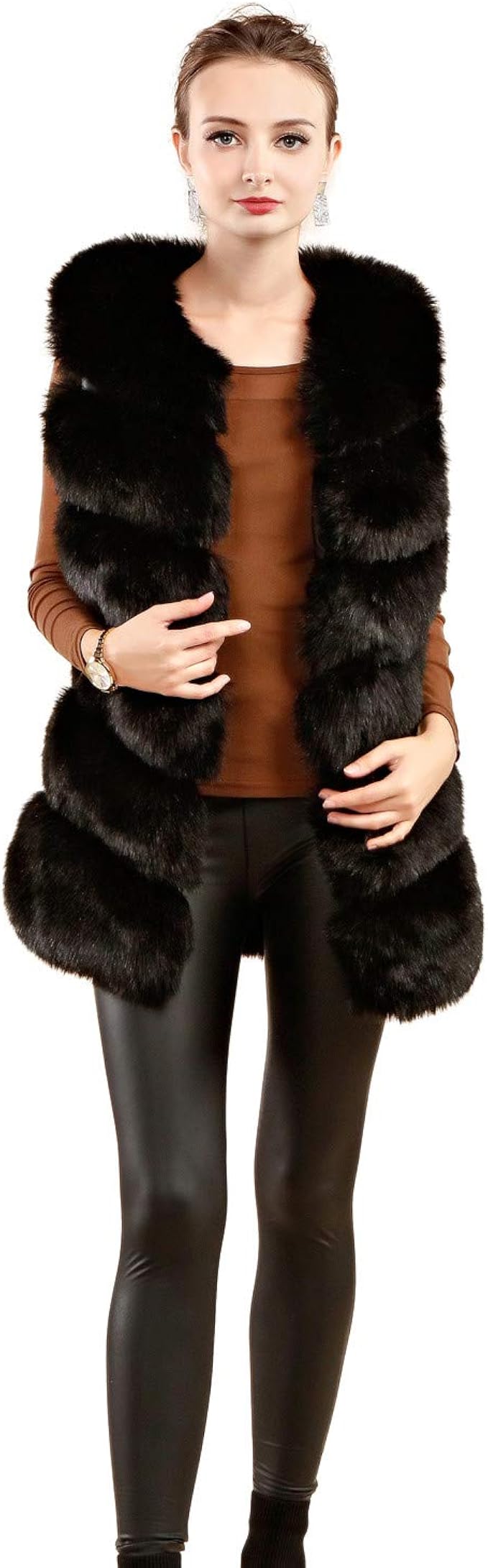 Faux Fur Vest Adult Waistcoat Jacket 