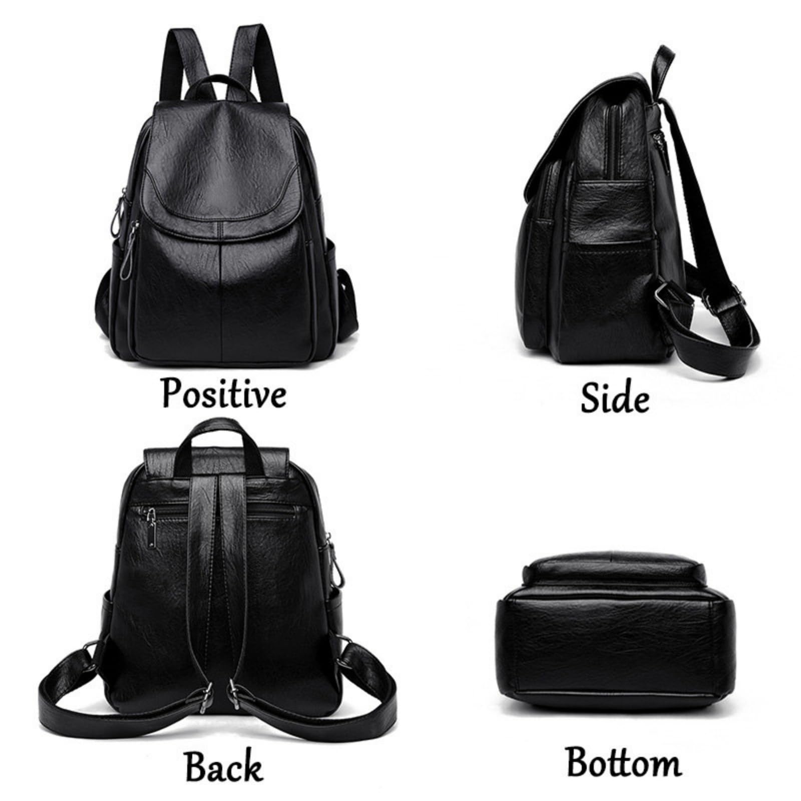 Mochila escolar Zaino Morbido Donna Disponibile In 9 Colori, Daypack Casual, Borsa A Tracolla Versatile Per Le Escursioni Giornaliere Della Scuola Di Viaggio Delle Donne-black