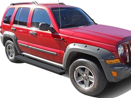 Miniatura 2 de APS Estribos (barras Nerf barras escalones laterales) compatibles con Jeep Liberty 2002-2007 de 4 puertas (sin aletas de fango, los rieles de roca