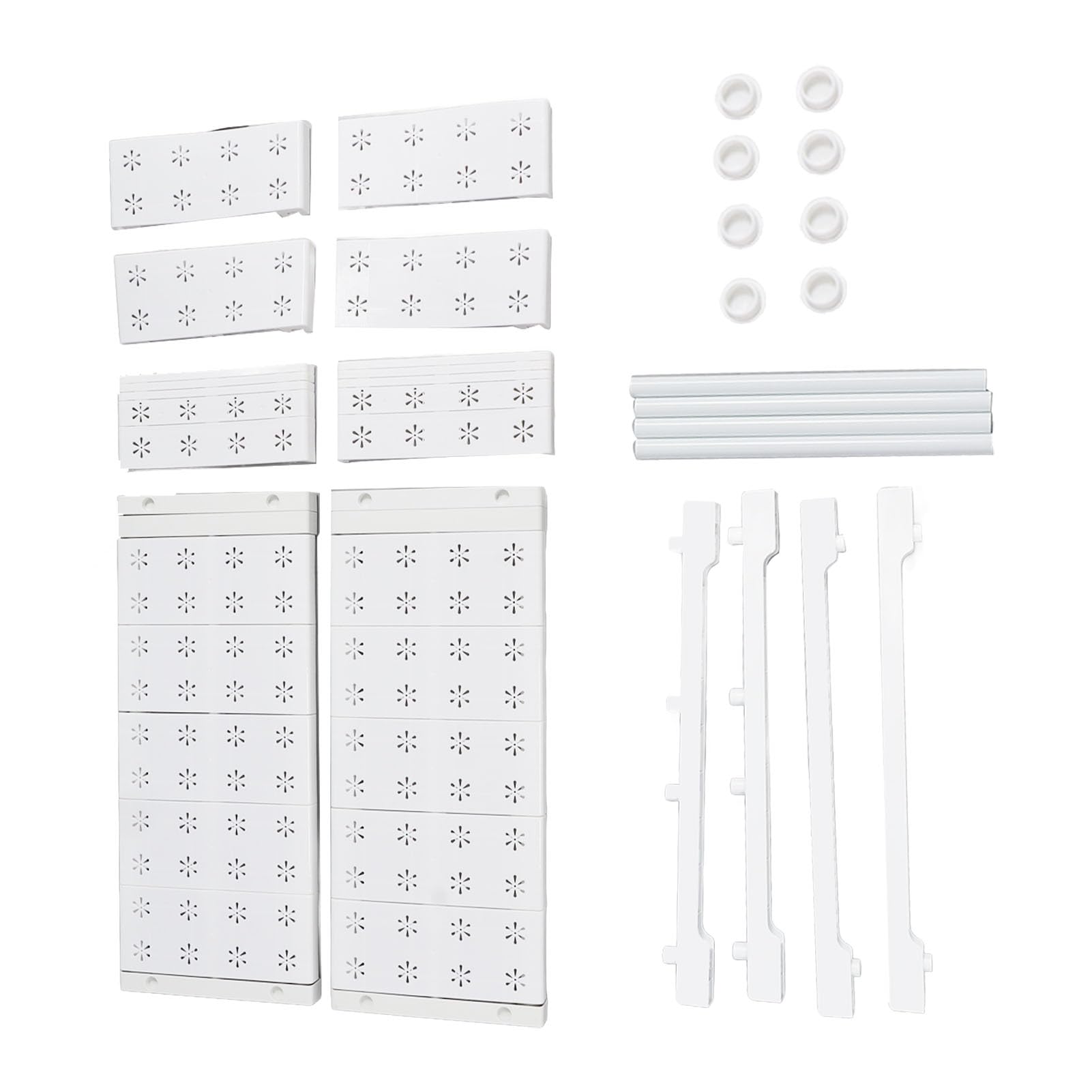 Półka do Szafy Rozkładany Organizer Regulowany Stojak do Przechowywania do Szafek i Szaf Stal Węglowa szerokość 48 Cm 18 Sztuk Części (Długość 67-88 cm / 26,4-34,6 cala)