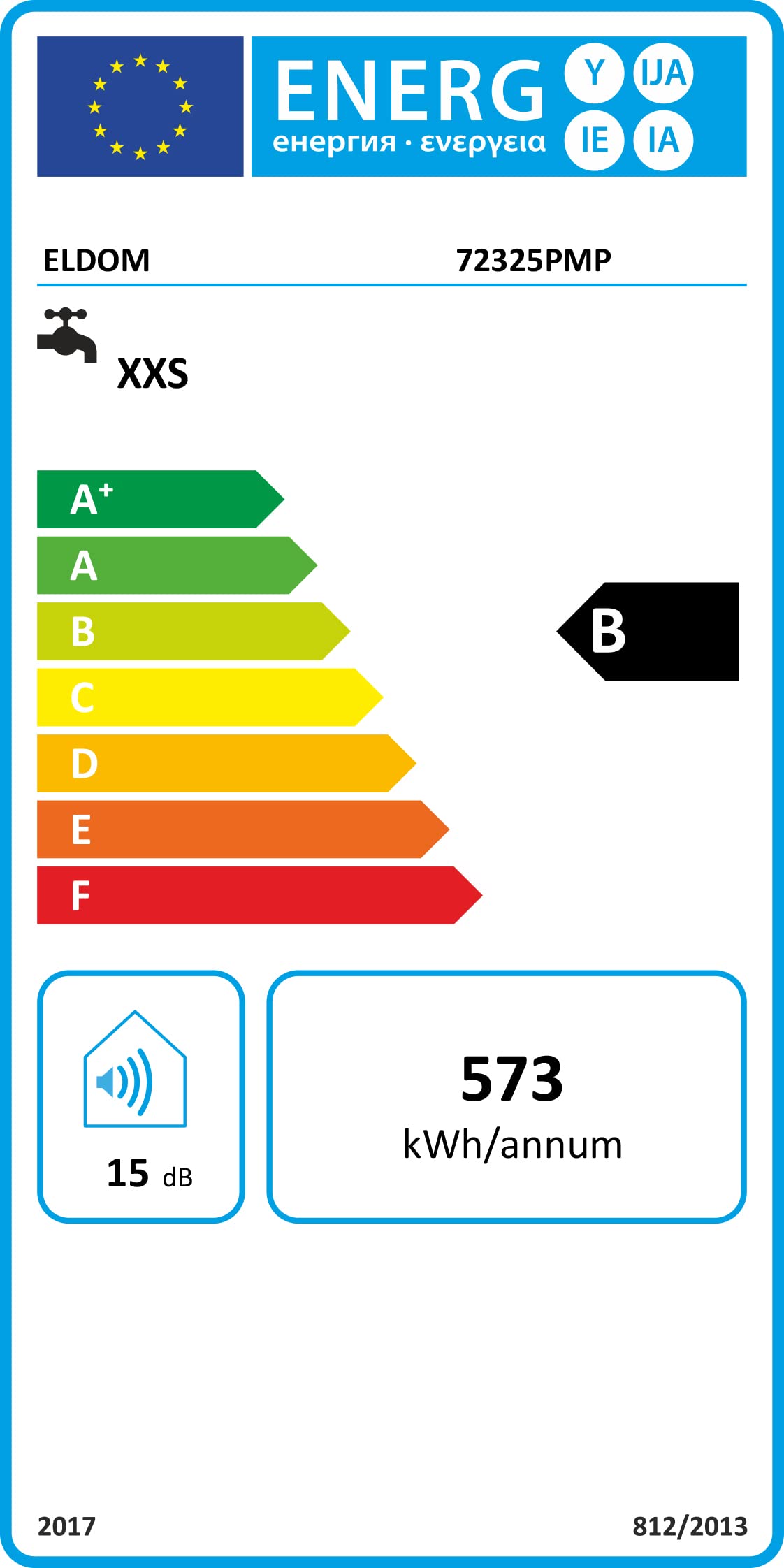 Eldom Warmwasserspeicher/Boiler 10L Untertisch druckfest, Weiß | inkl. Kombi-Rückschlageventil und Kabel mit Stecker, 2000W, 230V